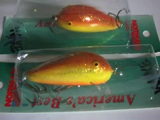 ( LOT OF 2 )-BILL NORMAN GELCOTE WAKE N 3/8OZ GWK-145 IN BROWN CHARTREUSE/ORANGE