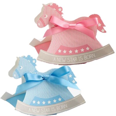 Babyparty Gender Reveal Schaukelpferd Gastgeschenk Boxen Neu Baby, 1. Geburtstag