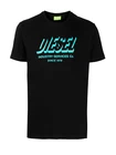Diesel - Mens Slim Fit Crew Round Neck Logo T-Shirt Black - T-DIEGOS-A5