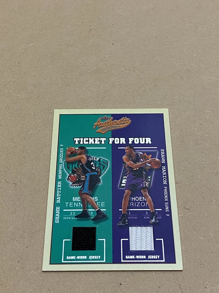 2002 03 Fleer Authentix Ticket for Four Vince Carter Bibby Battier Marion Jersey - Image 2 of 4