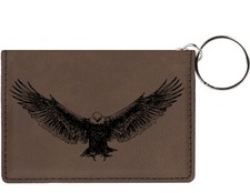 American Eagle Laser Engraved Leatherette Keychain Wallet