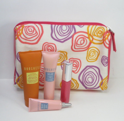BORGHESE 4 PC SET - MUD MASK, BRIGHTENING CREAM, EYE CREAM & LIP GLOSS DETAILS
