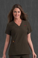 NEW WOMEN MED COUTURE GOLD RIVIERA SCRUB TOP UNIFORM 8451 OLIVE