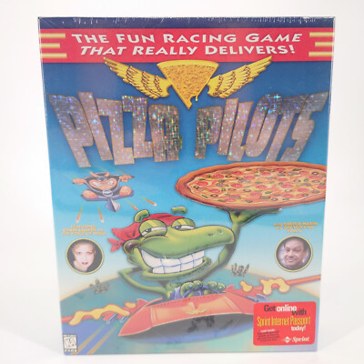 NEW 1997 Pizza Pilots Big Box Video Game Cyndi Lauper/Cheech Marin Win 95