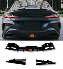 REAR DIFFUSER GLOSS BLACK WITH LED LIGHT FOR BMW 8 SERIES G16 GRAN COUPE 2019+