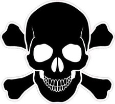 5inx5in Black Skull and Cross Bones Sticker Vinyl Window Decal Stickers Decals