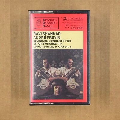 RAVI SHANKAR Cassette Tape Folk World CONCERTO FOR SITAR ANDRE PREVIN