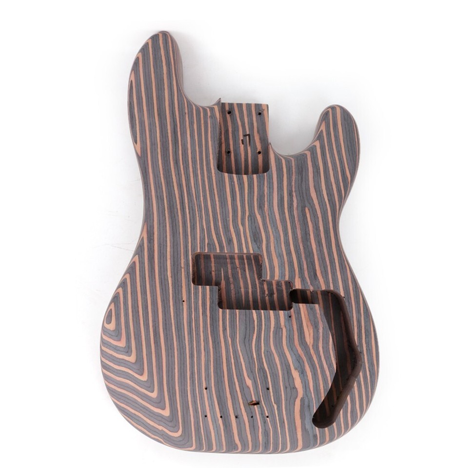 DIY electric guitar P Bass Kit set Zebrawood body Neck Fingerboard CR
