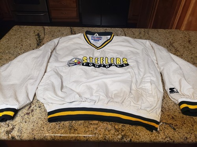 #ad #ad Vintage Starter Pro Line Pittsburgh Steelers Pullover Jacket Rare White Size XL $85.00