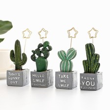 Note Clip Ornaments Cactus Tabletop Decor Photo Clips Business Holders
