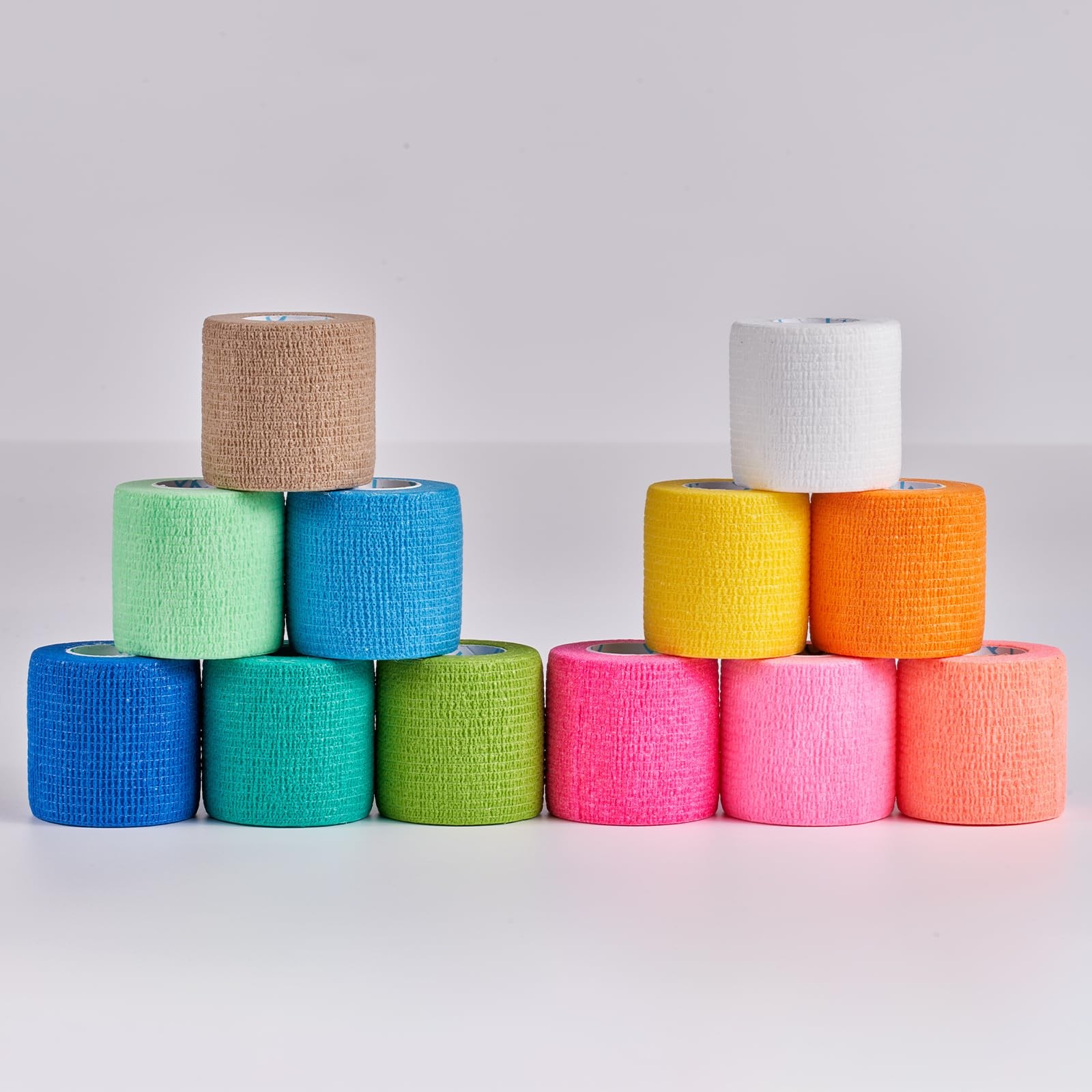 OK TAPE 12 Rolls Self Adhesive Bandage Wrap, Elastic Athletic Tape, Self Stick