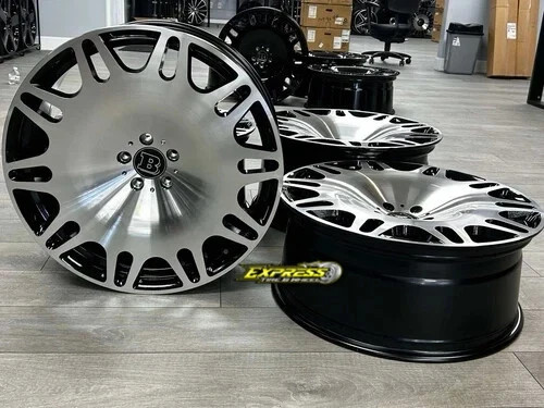 22x10 BRABUS WHEELS BLACK MACHINE RIMS 5x130 G WAGON G500 G550 G55 G63 FULL SET