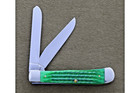 Case John Deere 6254 Trapper knife. Bright Green bone. Collector’s Tin. — photo 3