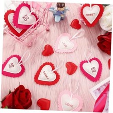 24 Pieces Valentine's Day Felt Heart Ornaments, Hanging Heart Stylish Style