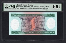 Brazil 200 Cruzeiros ND(1984) P199b Uncirculated Grade 66