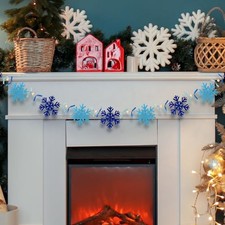 8.2ft Christmas Snowflake Garland with Bows Felt Snowflake Banner with Winter