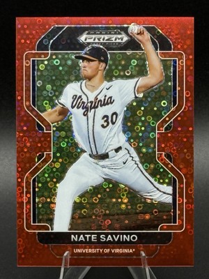 Nate Savino (RC) - 2022 Panini Prizm Draft Picks #PDP82 Red Disco Prizm /99