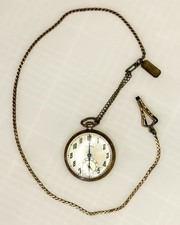 Antique Illinois 17J Pocket Watch Wadsworth 20 Yr Case Swank 12K GF Chain