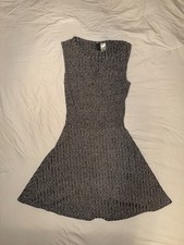 H&M Divided Gray Sleeveless Fit & Flare Skater Dress Size S Casual Knit