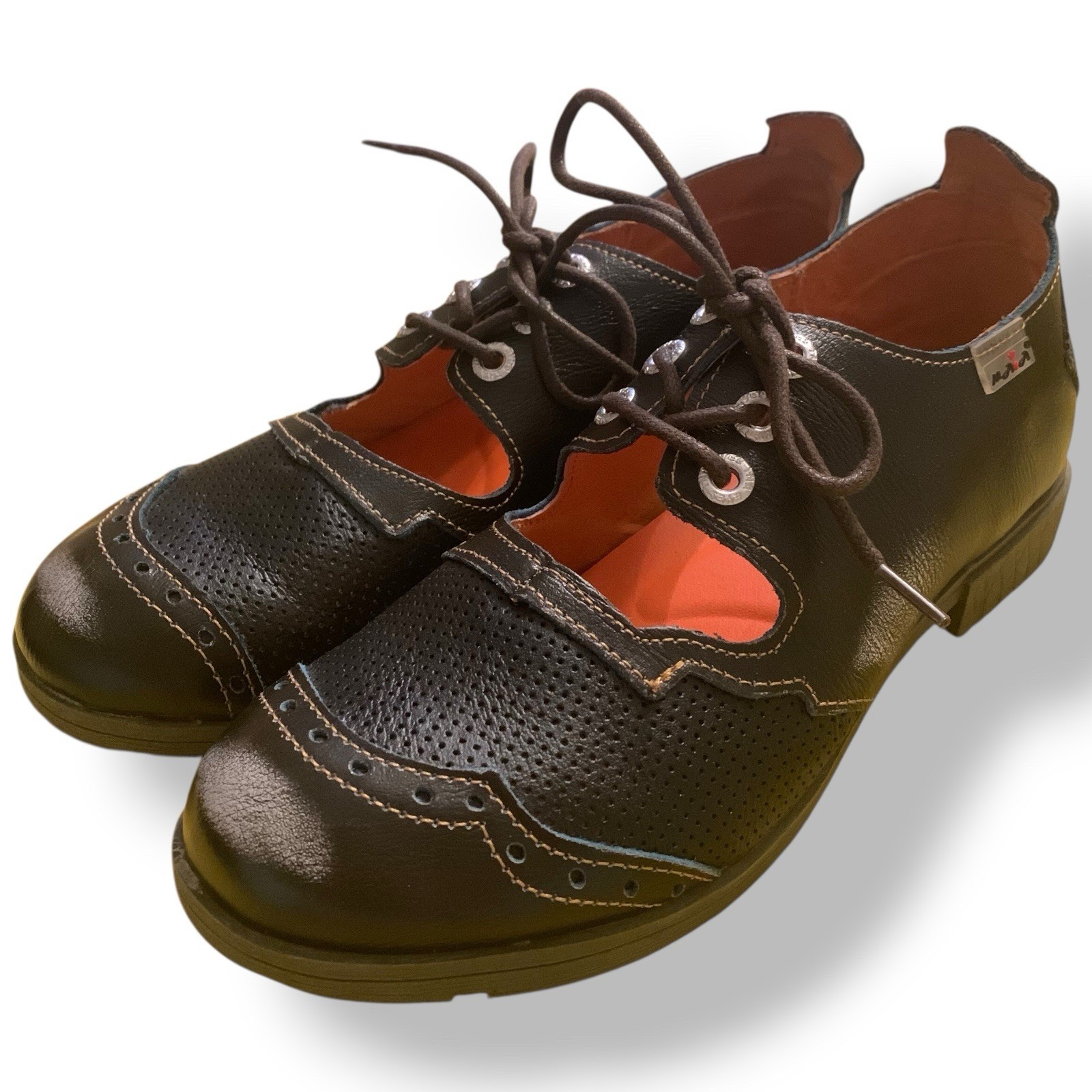 TMA EYES & MAiA Black Hand Stitched Leather Mary Janes Comfort Sz 8 US 39 EU