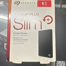 Seagate Backup Plus Slim 1TB Portable External HDD Hard Drive Black PC/Mac