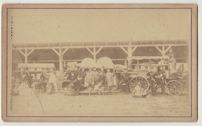 1880er CDV Krankentransportwagen, RAR! von Robert Steidl, Bruck a.d. Leitha