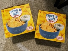 Chips and Dips Serving Bowl In Blue - Set of 2 Ceramic Bowls