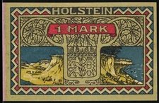 Notgeld Altona 1922, 1 Mark, Landschaft mit Klippen und Meer, Anweisung für Alt 