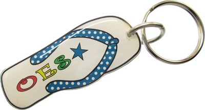 Eastern Star Flip Flop Sandal Key Chain [Silver - 2.5'']