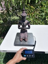 Large Vintage Thai Kneeling Goddess Statue Br...
