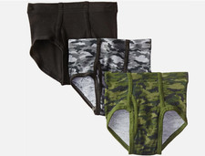 Hanes BU720C Boys' 3 Pack Ultimate Comfortsoft Printed Brief Camo Underwear