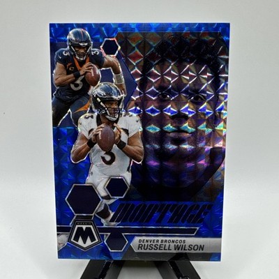 2023 Panini Mosaic - Montage Russell Wilson #M-9 Blue Mosaic Prizm /99