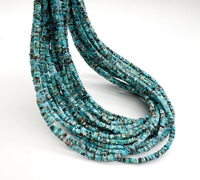 Natural AAA Blue Arizona Kingman Turquoise Heishi Spacer Gemstone Beads PGS418D