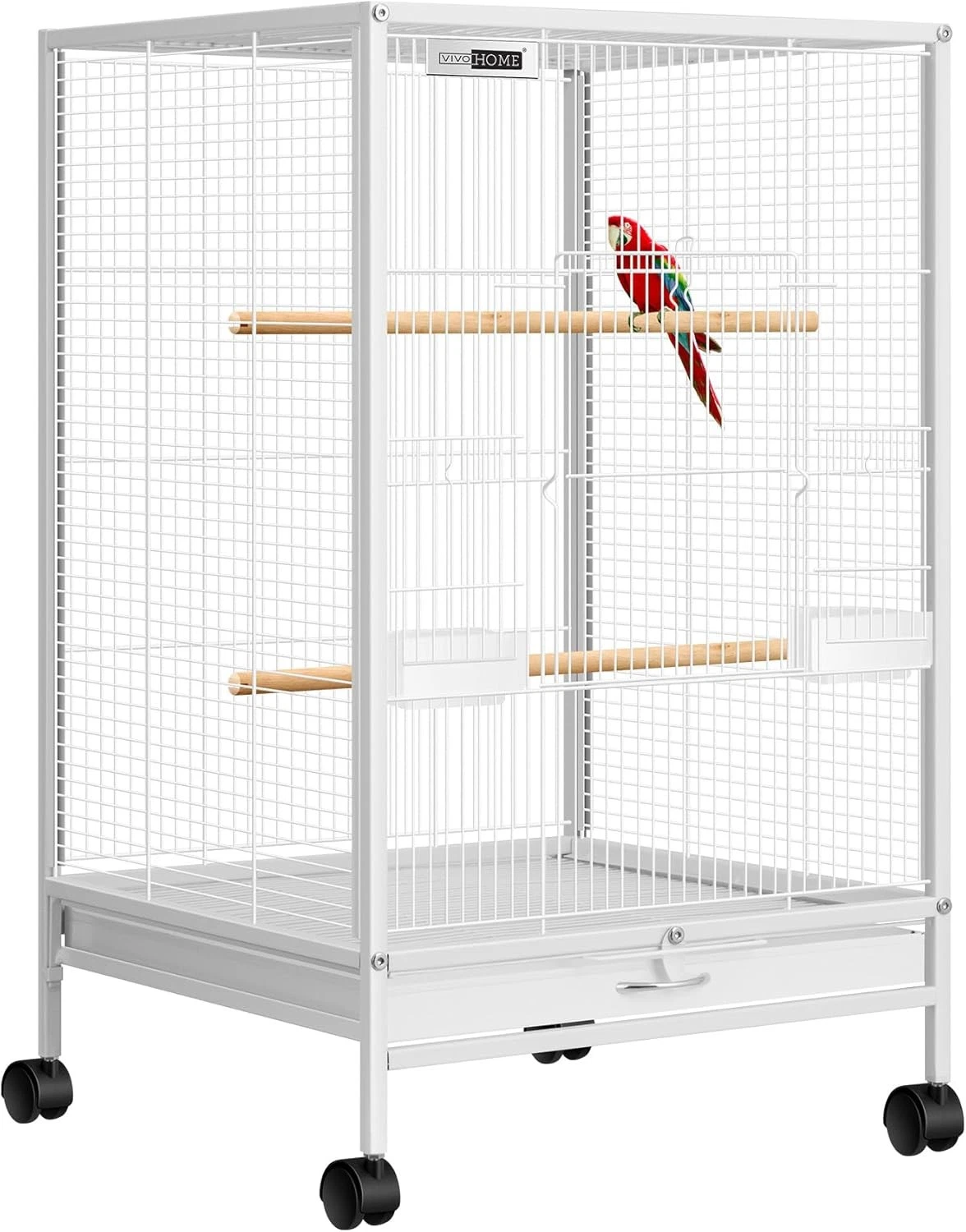 VIVOHOME 30 Inch Wrought Iron Bird Cage Rolling Stand White
Opens in a new window or tab