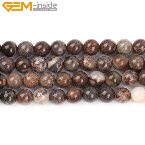 Rain Forest Onyx Agate 15" Strand Brown Natural Beads For Women's Jewellery - Picture 24 of 49
