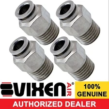 4 PACK ¼"NPT MALE X ¼"OD TUBE PUSH TO CONNECT/PTC STRAIGHT FITTING VXA7141-4