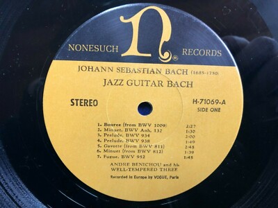 Andre Benichou & His Well Tempered Three JAZZ GUITAR BACH 1965