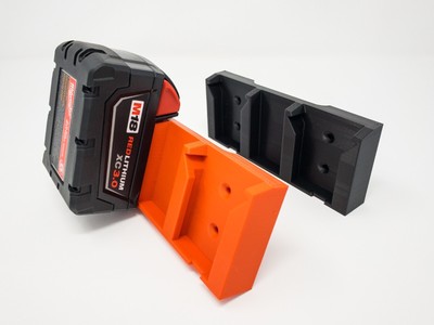 Milwaukee Dual M18 Battery Wall Mount, Holder for Garage Storage, For Workspace