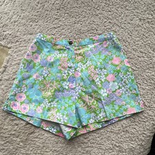 LIZA By Lilly PULITZER Junior Floral Shorts Vintage Sz 7 8 Green Blue Pink