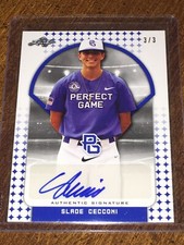 SLADE CECCONI 2017 LEAF PERFECT GAME AUTOGRAPH Draft Day #3/3 DBACKS GUARDIANS
