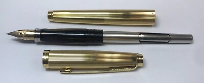 Parker 585 14k F NIB Fountain Pen Made In France PP Yellow Gold 75