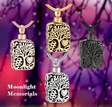 New Tree Of Life Heart Urn Cremation Pendant Ashes Holder Memorial Necklace
