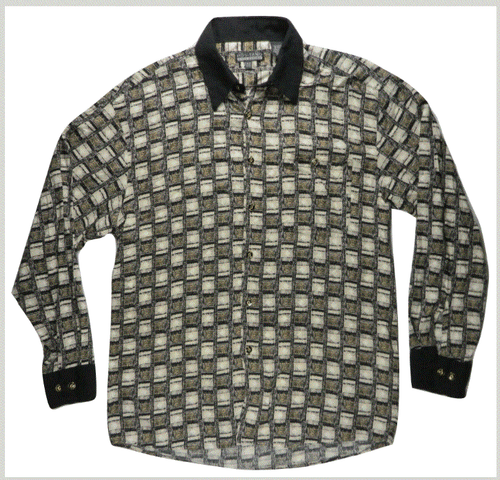 Positano Italy Mens Shirt M Contrast Collar/Cuffs Dressy Evening Cocktail Disco  - Picture 1 of 8