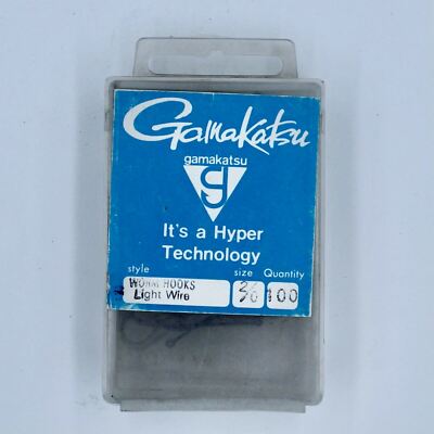 Gamakatsu Worm Hooks Light Wire 49112-100 Size 2/0 Fishing Bronze