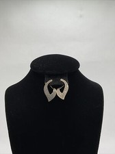 BEAUTIFUL 14K 585 Yellow Gold White CZ Leverback LEAVES Earrings 2.6gr.