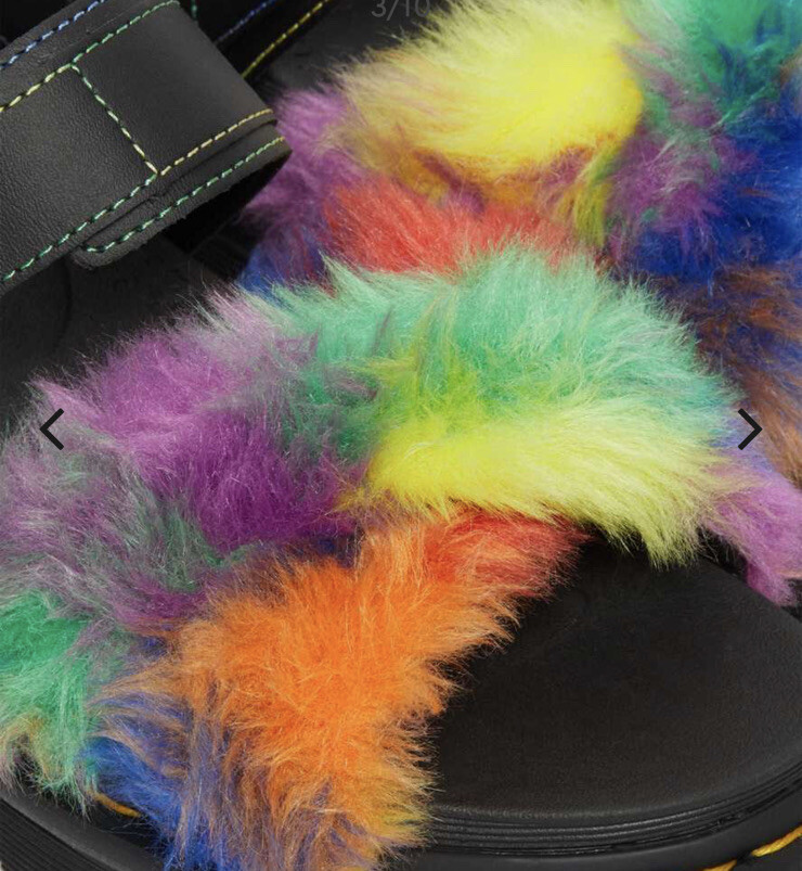Dr. Martens VOSS II Fluffy Faux Fur Leather Sandals, Size 7 image 10