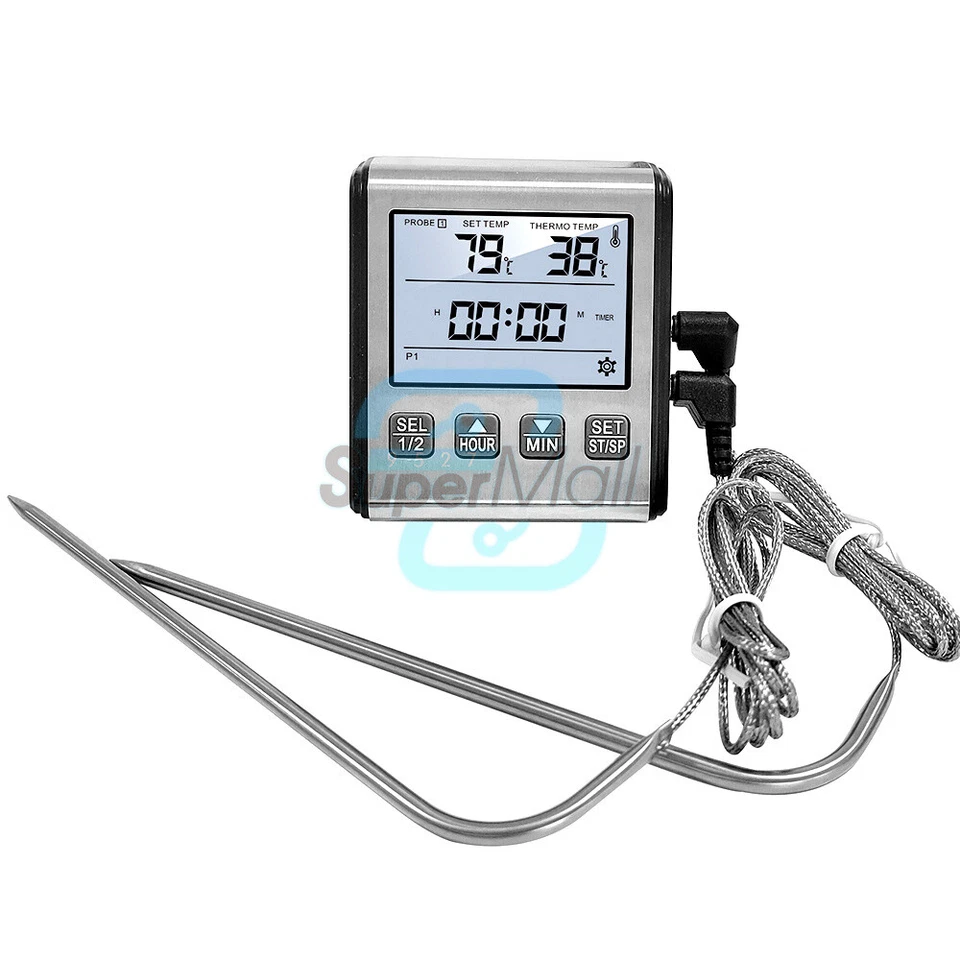 Digital Food Thermometer Temperature Meter Timer Meat Probe For Cooking BBQ Oven - Bild 3 von 4