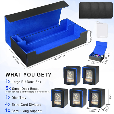 mtg commander multi deck box Amazon.com: Kabinka Card Deck Box for MTG Commander, Holds 400+  Double-Sleeved Cards, 5 IN 1 Detachable Card Case with Dice Tray, Fits  Magic/TCG Cards, 4 Magnetic Card Holders & Dividers (Black Red) :