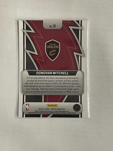 2022-23 Panini Mosaic Thunder Road #20 Donovan Mitchell Cleveland Cavaliers - Picture 2 of 2