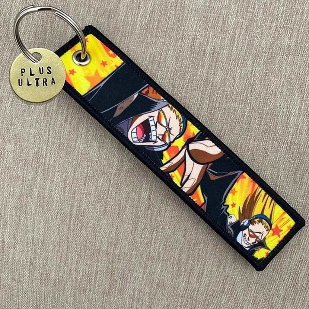 NEW My Hero Academia Present Mic Fabric Jet Tag Keychain + Plus Ultra Brass  Coin | eBay